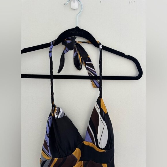 Vintage Satin Multi Colour Patterned Dress - Picture 6 of 10